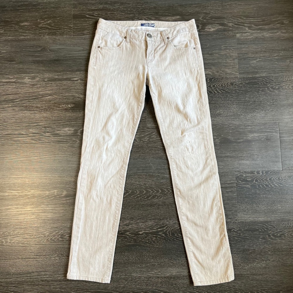 Hudson Collin Straight Leg Jeans Tan Stretch Womens Size 27 USA Indie Sleaze Y2K